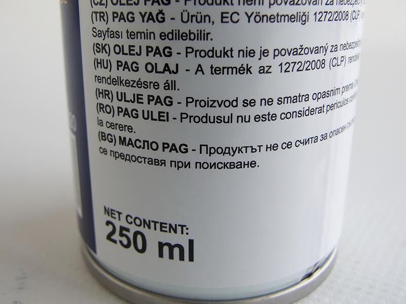 Ulje pag nd12 iso46 bez boje, 250ml za r1234yf