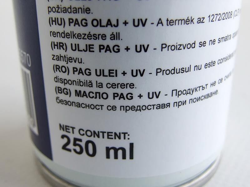 Ulje pag 46 + uv boja 250ml za r134a