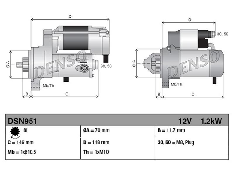 Elektropokretac denso 12v 1.2kw 8z nissan almera primera 1.6 `98.-