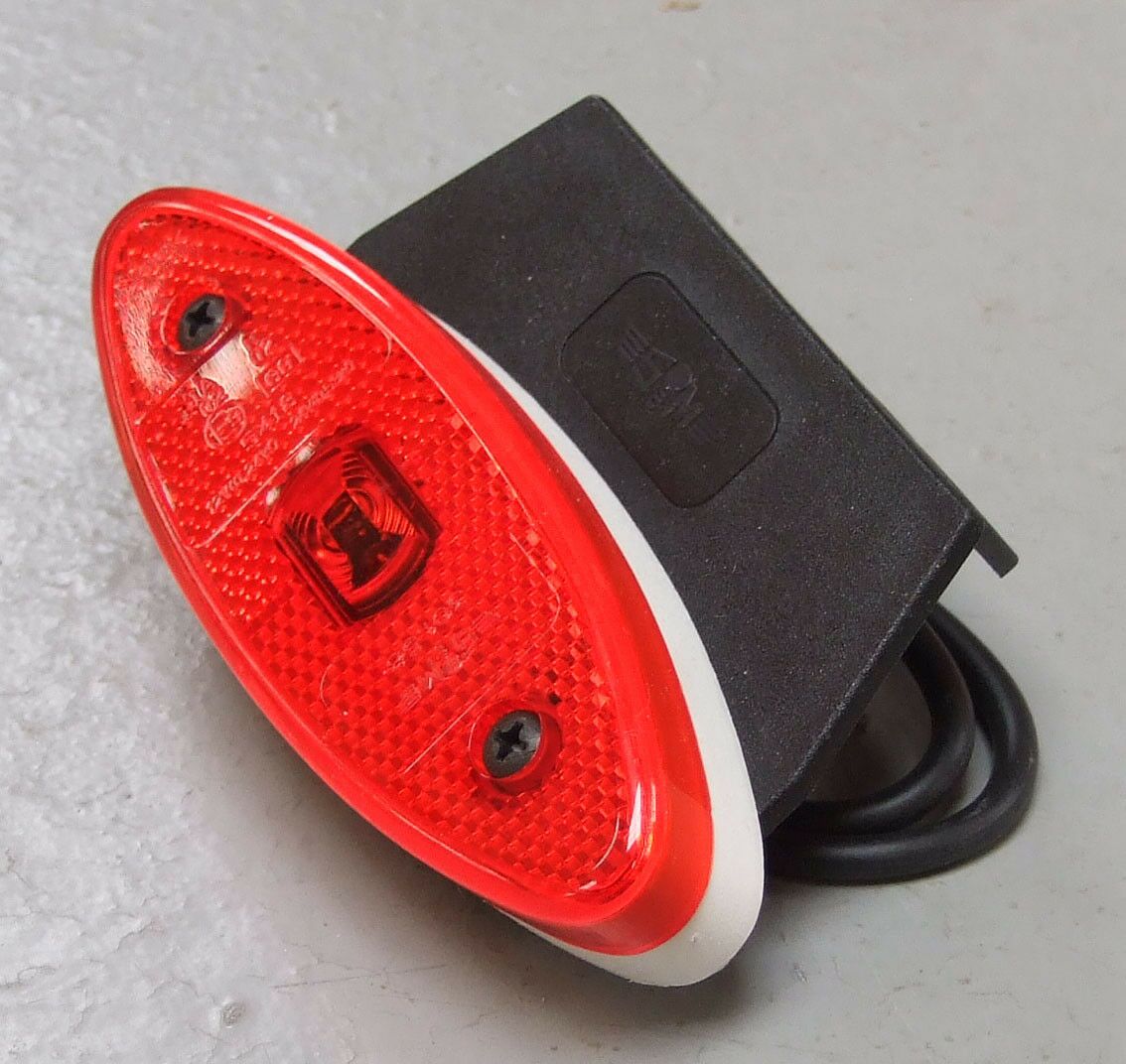 Svjetlo bocno crveno led 24v s nosacem