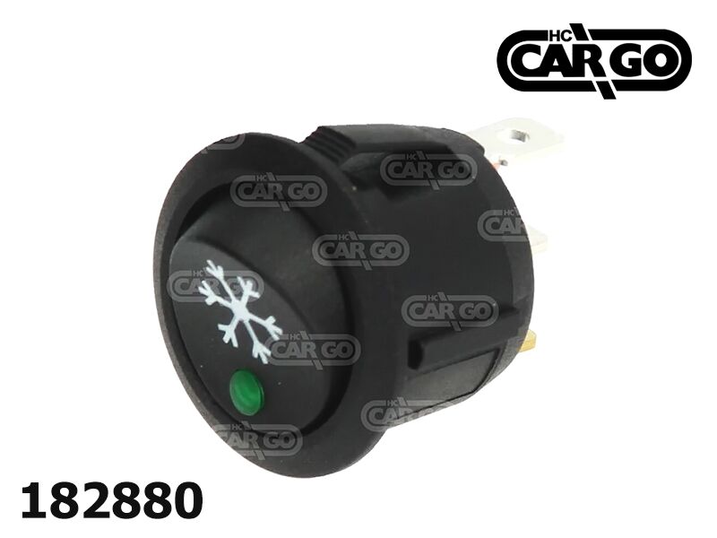 PREKIDAČ PREKLOPNI MINI OKRUGLI KLIMA 12V 20A 3 PINA 20MM