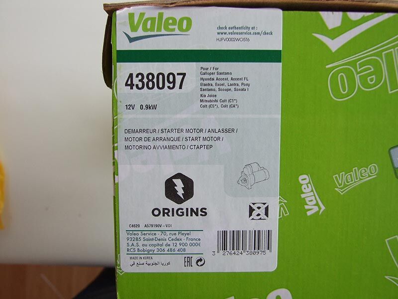 Elektropokretac valeo 12v 0.9kw  8z mitsubishi colt 1.3 1.5 1.6, hyundai
