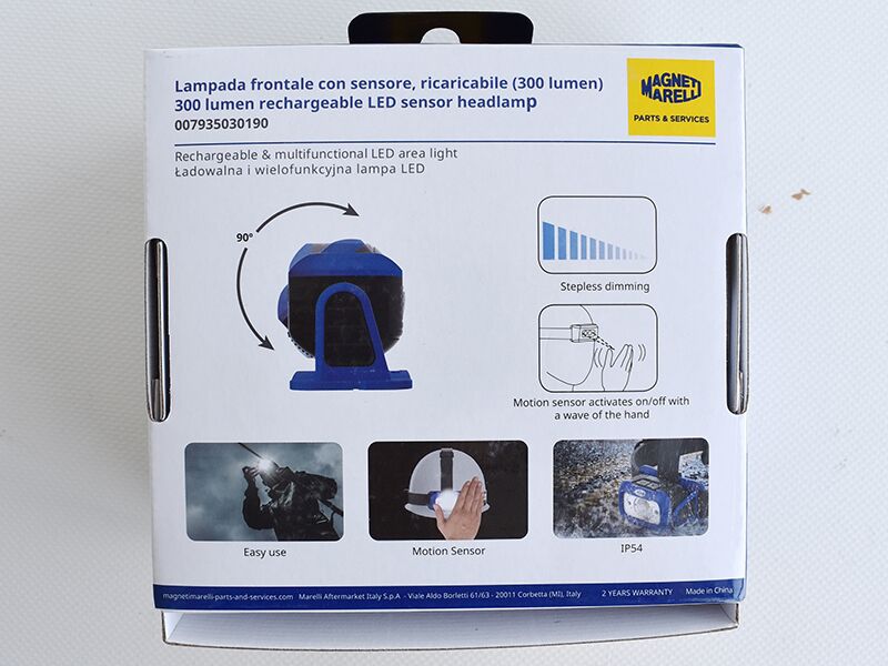 Led lampa ceona sa trakom za glavu ip54 senzor  250/80 lumena usb