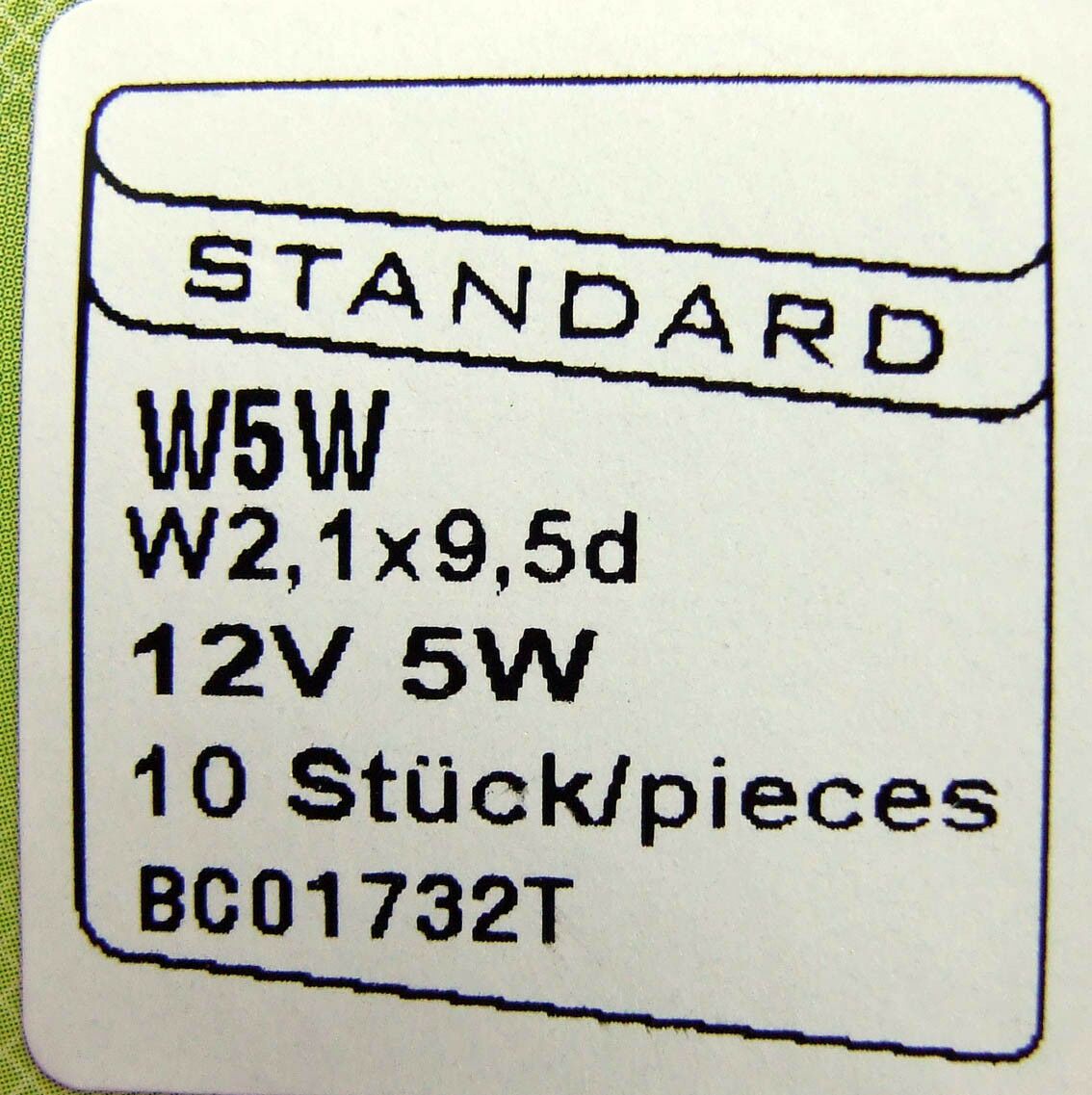 Zarulja 12v 5w  w2.1x9.5d w5w