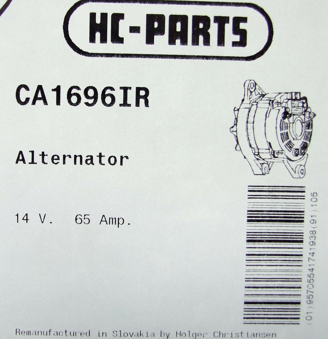Alternator marelli 12v 65a fiat doblo 1.9jtd