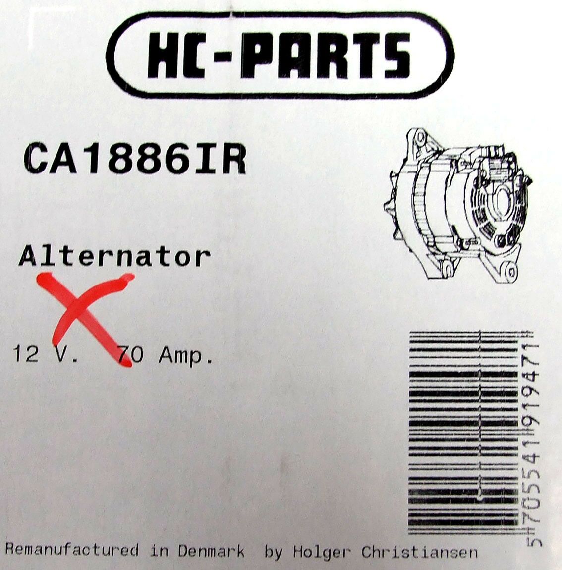 Alternator marelli 12v 70a fiat punto grande 1.2 1.4