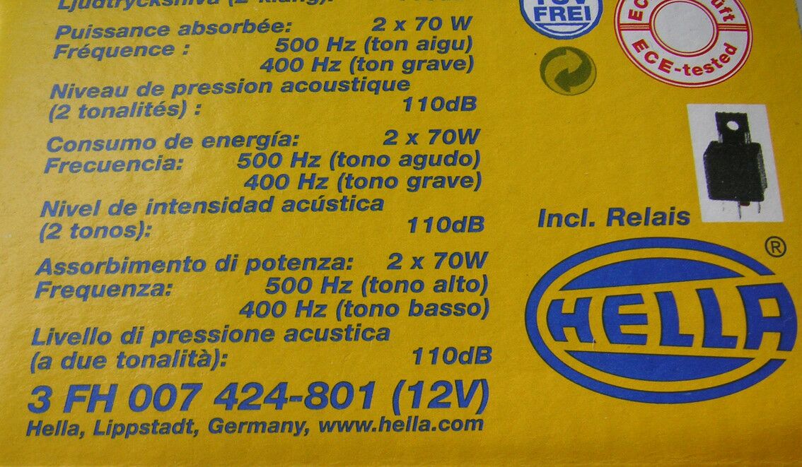 Sirena dvoglasna 12v 400/500hz