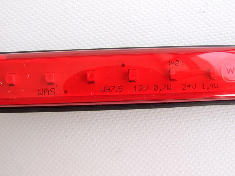 Pozicijska lampa led crvena 390mm 12/24v